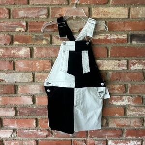 JOES KIDS Black and White Patchwork Overall Dress
